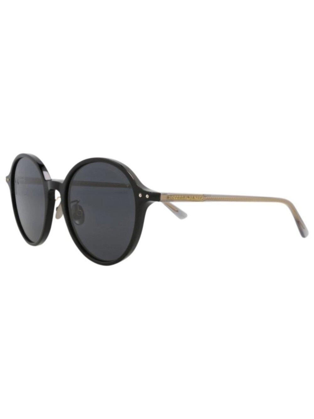 New Bottega Veneta Women's Sunglasses Round Oval Acetate Frame Black Grey Grey